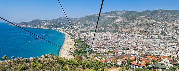 Plaja Cleopatrei din telecabina in Alanya