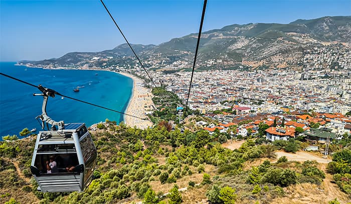 Plaja Cleopatrei din telecabina in Alanya